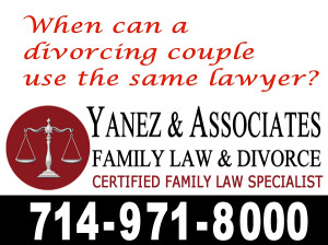 When can a divorcing couple use the same lawyer?