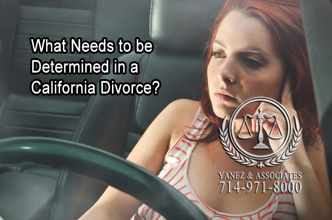 What Needs to be Determined in a California Divorce?