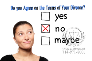 I Cannot Agree on the Terms of the Divorce in OC California?