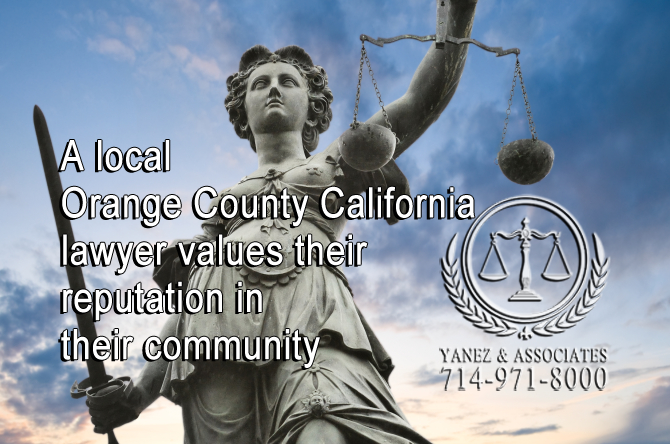A local CA lawyer values his reputation in your community