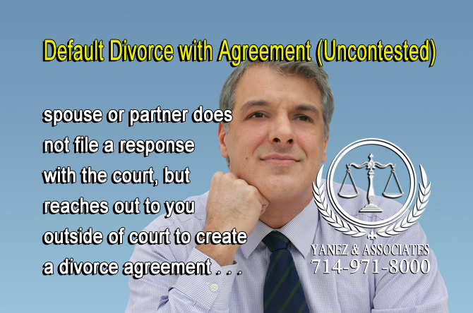 Default Divorce with an Agreement (Uncontested) in California