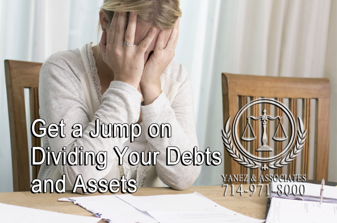 It is recommended you Get organized on Dividing Your Debts and Assets, your family law and divorce attorney can help you with this...