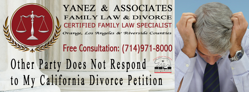 Other Party Does Not Respond to My California Divorce Petition