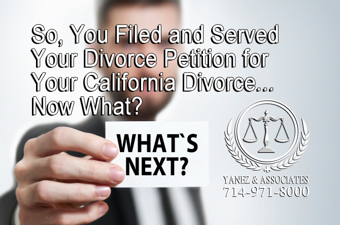 So, You Filed and Served Your Divorce Petition for Your California Divorce. Now What?