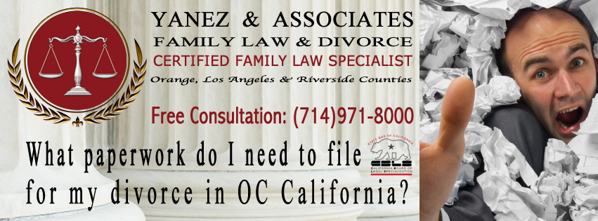 What paperwork do I need to file for my divorce in OC California?