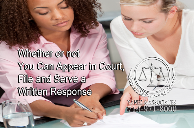 Whether or not You Can Appear in family law Court, File and Serve a Written Response
