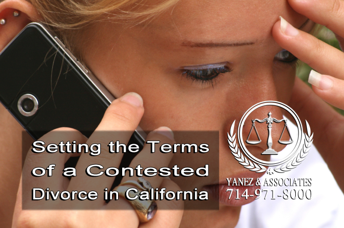 Setting the Terms of a Contested Divorce in California
