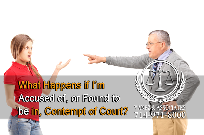 What Happens if I’m Accused of, or Found to be in, Contempt of Court?