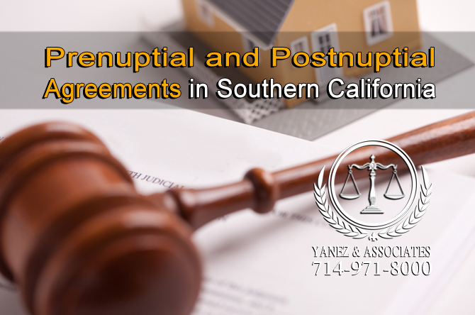 Prenuptial and Postnuptial Agreements in Southern California