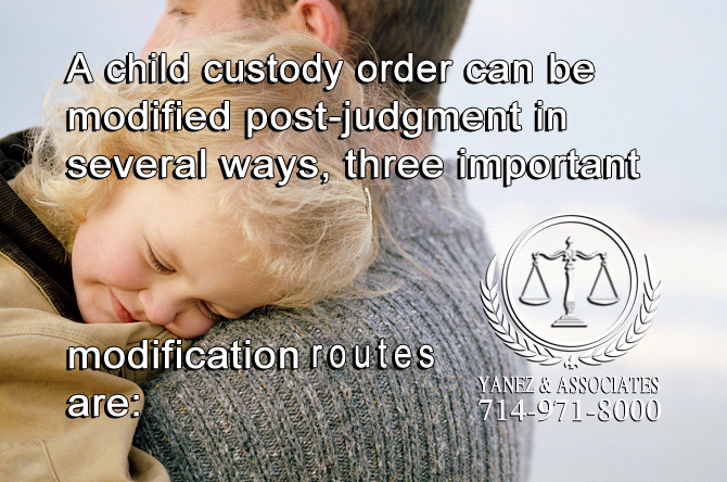 How can a child custody order can be modified post-judgment-determining who should get custody