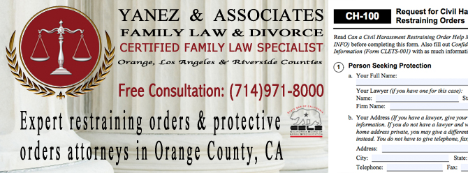 restraining order process Orange County and Los Angeles, California